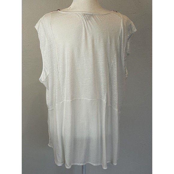 Lucky Brand Embroidered Linen Blend Tank Top Size 3XL AD1761 - Picture 4 of 10